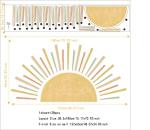 astrkiz Large Boho Half Sun Wall Decals Peel and Stick, Watercolor Pastel Sun Decal Sunrise Wall Murals Stickers, Sunshine Wall Stickers for Kids Room Playroom Nursery Bedroom, 48.07" x 24.82"