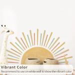 astrkiz Large Boho Half Sun Wall Decals Peel and Stick, Watercolor Pastel Sun Decal Sunrise Wall Murals Stickers, Sunshine Wall Stickers for Kids Room Playroom Nursery Bedroom, 48.07" x 24.82"