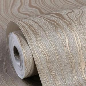 Flarnadox Gold Wood Peel and Stick Wallpaper Stripe Khaki Removable Wallpaper Self Adhesive 3D Contact Paper Wallpaper Vinyl Modern Wallpaper for Bathroom Bedroom 118"x20.8"