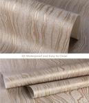 Flarnadox Gold Wood Peel and Stick Wallpaper Stripe Khaki Removable Wallpaper Self Adhesive 3D Contact Paper Wallpaper Vinyl Modern Wallpaper for Bathroom Bedroom 118"x20.8"