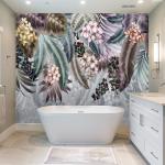 AMUGISH Exquisite Tropical Floral Wall Mural Wallpaper | Peel and Stick | Elegant Nature Scene for Living Room, Bedroom, Kitchen, Nursery - 84''W x 61''H Peel and Stick