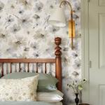 JiffDiff Beige Flower Watercolor Flower Peel and Stick Wallpaper, Honey Wheat Yellow, 17.3x393.7 inch, 48.5 sq ft, Straight Match