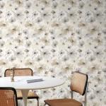 JiffDiff Beige Flower Watercolor Flower Peel and Stick Wallpaper, Honey Wheat Yellow, 17.3x393.7 inch, 48.5 sq ft, Straight Match