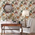 Danodoi Yellow Floral Wallpaper Peel and Stick Vinyl Wallpaper Stick and Peel Colorful Contact Paper for Cabinets Waterproof Self Adhesive Wall Paper for Kitchen Countertop Wall 17.5" x 118"