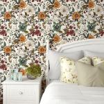 Danodoi Yellow Floral Wallpaper Peel and Stick Vinyl Wallpaper Stick and Peel Colorful Contact Paper for Cabinets Waterproof Self Adhesive Wall Paper for Kitchen Countertop Wall 17.5" x 118"