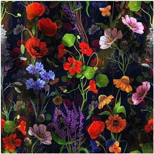 Floralplus Peel and Stick Wallpaper Dark Floral Removable Wallpaper for Bathroom Vintage Flower Contact Paper for Locker Cabinet Friendly Wallpapers for Accent Wall Home Decor 17.5 x 118 in