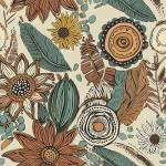 Boho Wallpaper Peel and Stick,Vintage Floral Contact Paper 17.5" x 118", Retro Botanical Flowers Wall Paper Self Adhesive Removable Waterproof for Walls Shelves Cabinet Table (Beige,Brown, Blue)