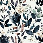 MuralPeel Dark Blue/Yellow Leaf Floral Peel and Stick Wallpaper Vintage Easy Peel Off Self Adhesive Removable Stick on Wall Paper for Kitchen Cabinet Renter Friendly