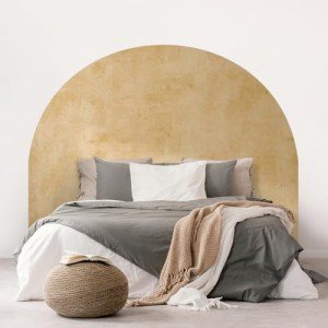 Fuyoooo Watercolor Headboard Arch Wall Decal Boho Huge Murals Peel and Stick Arch Headboard Sticker Large Accent Bed Wall Decal Decor for Bedroom Living Room(Brown,83 x 61 Inch)