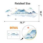 ROFARSO 78.7'' x 28.3'' Huge Chinese Style Vast Mountains and Rivers Wall Stickers Vinyl Removable Large Wall Decals Art Decorations Decor for Bedroom Living Room Office Study Room Murals