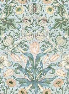 HueBurst 17.3"x118" Peel and Stick Wallpaper Floral Contact Paper Blue Background Pink Pomegranate Flower Wallpaper Self Adhesive Wall Paper Removable Modern Wallpaper for Living Room Funiture Decor