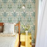 HueBurst 17.3"x118" Peel and Stick Wallpaper Floral Contact Paper Blue Background Pink Pomegranate Flower Wallpaper Self Adhesive Wall Paper Removable Modern Wallpaper for Living Room Funiture Decor