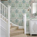 HueBurst 17.3"x118" Peel and Stick Wallpaper Floral Contact Paper Blue Background Pink Pomegranate Flower Wallpaper Self Adhesive Wall Paper Removable Modern Wallpaper for Living Room Funiture Decor