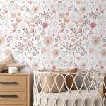 Peel and Stick Boho Pink Floral Peel Stick Wallpaper Contact Paper Removable Self Adhesive Wallpaper for Walls Bedroom Home Decoration Vinyl Rolls 17.7''x118.1''