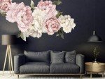 Murwall Floral Peonies Wall Decal, Peony Bouquet Flowers Removable Peel and Stick Wall Sticker