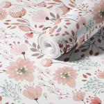 Peel and Stick Boho Pink Floral Peel Stick Wallpaper Contact Paper Removable Self Adhesive Wallpaper for Walls Bedroom Home Decoration Vinyl Rolls 17.7''x118.1''