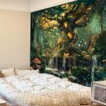 Apdidl Forest Wall Tapestry for Bedroom, Nature Green Tree of Life Tapestries Wall Hanging, Fairy Tales Magical Landscape Backdrop Mural for Living Room Dorm Decor (60"X79")
