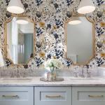 MAGAFA Floral Peel and Stick Wallpaper Navy Blue Gray Leaf Gold Self Adhesive Removable Floral Wallpaper for Bedroom Renter Friendly Contact Paper for Bedroom Bathroom Walls Shelf Liner 17.71"x118.1"