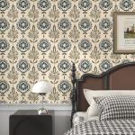 BOKEBEVE Floral Contact Paper,Boho Wallpaper Peel and Stick,Removable Wall Paper for Countertop Cabinet Walls Renter Friendly Beige 17.5 x 393.5In