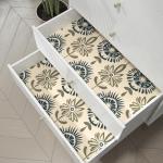 BOKEBEVE Floral Contact Paper,Boho Wallpaper Peel and Stick,Removable Wall Paper for Countertop Cabinet Walls Renter Friendly Beige 17.5 x 393.5In