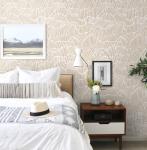 Guvana Beige Peel and Stick Wallpaper Boho Beige and White Contact Paper Modern Striped Self Adhesive Waterproof Wall Paper for Bathroom Bedroom Decor Removable Temporary Rv Wallpaper Roll 17.3"×394"