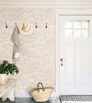 Guvana Beige Peel and Stick Wallpaper Boho Beige and White Contact Paper Modern Striped Self Adhesive Waterproof Wall Paper for Bathroom Bedroom Decor Removable Temporary Rv Wallpaper Roll 17.3"×394"