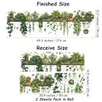 Green Plant Wall Stickers Vinyl Wall Decals Removable Wall Clings Peel and Stick Wall Mural for Bedroom Living Room Office (Large)