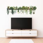 Green Plant Wall Stickers Vinyl Wall Decals Removable Wall Clings Peel and Stick Wall Mural for Bedroom Living Room Office (Large)