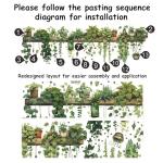 Green Plant Wall Stickers Vinyl Wall Decals Removable Wall Clings Peel and Stick Wall Mural for Bedroom Living Room Office (Large)