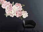 Murwall Floral Peonies Wall Decal, Peony Bouquet Flowers Removable Peel and Stick Wall Sticker
