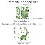 NXUEBDU Large Dinosaur Wall Decals for Boys Bedroom Dino Footprints Wall Stickers Peel and Stick Baby Toddler Kids Room Wall Decor Murals for Nursery Daycare Classroom Decoration (KL-BM2063)