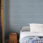 Simon&Siff Grey Blue Textured Grasscloth Peel and Stick Wallpaper 17.7"x197" Faux Grassweave Waterproof Self Adhesive Removable Wallpaper Mural for Home Decor Bedroom Kitchen Cabinet