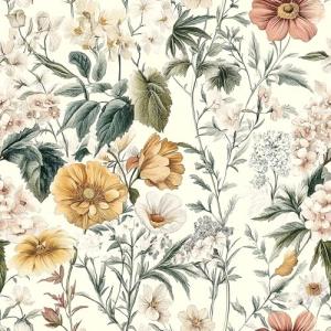 Livebor Vintage Floral Peel and Stick Wallpaper Floral Contact Paper 16.9"x196.8" Boho Neutral Wallpaper Peel and Stick Self Adhesive Wall Paper for Cabinets Bathroom Covering Wall Decorative Vinyl