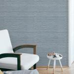 Simon&Siff Grey Blue Textured Grasscloth Peel and Stick Wallpaper 17.7"x197" Faux Grassweave Waterproof Self Adhesive Removable Wallpaper Mural for Home Decor Bedroom Kitchen Cabinet