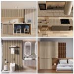 LOVADA Brown Wood Slat Peel and Stick Wallpaper - 17.5"x300" Textured Faux Wood Self-Adhesive, Waterproof Removable Wall Panel for Bedroom, Kitchen, Accent Wall - Easy Install