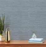 Simon&Siff Grey Blue Textured Grasscloth Peel and Stick Wallpaper 17.7"x197" Faux Grassweave Waterproof Self Adhesive Removable Wallpaper Mural for Home Decor Bedroom Kitchen Cabinet