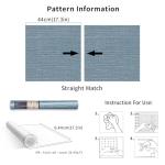 Simon&Siff Grey Blue Textured Grasscloth Peel and Stick Wallpaper 17.7"x197" Faux Grassweave Waterproof Self Adhesive Removable Wallpaper Mural for Home Decor Bedroom Kitchen Cabinet