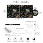 Floralplus Peel and Stick Wallpaper Removable Dark Floral Wallpaper 17.5 x 393 in Renter Friendly Wallpapers for Bedroom Accent Wall Black Floral Contact Paper Flower Wall Mural