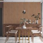 Yun-aeon Natural Wood Peel and Stick Wallpaper Wood Slats - 17.3"x 300" Tan Self-Adhesive Waterproof Vinyl Removable Wall Paper for Wall Decor Bedroom