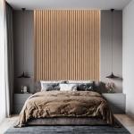 Yun-aeon Natural Wood Peel and Stick Wallpaper Wood Slats - 17.3"x 300" Tan Self-Adhesive Waterproof Vinyl Removable Wall Paper for Wall Decor Bedroom
