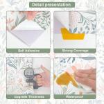 Fititem Floral Peel and Stick Wallpaper Boho Floral Contact Paper Modern Flower Removable Self Adhesive Waterproof Wallpaper for Bathroom Bedroom Fun Wildflower Contact Paper Cabinets 17.3inW 393inL