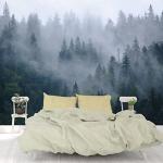 Modern 3D Removable Wallpaper Self-Adhesive Misty Mountain Landscape Wall Murals Peel and Stick Wall Stickers for Living Room Bedroom Wall Decor