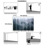Modern 3D Removable Wallpaper Self-Adhesive Misty Mountain Landscape Wall Murals Peel and Stick Wall Stickers for Living Room Bedroom Wall Decor