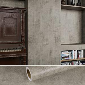 VEELIKE Taupe Concrete Wallpaper 15.7''x354'' Textured Peel and Stick Wallpaper Decorative Concrete Contact Paper Waterproof Self Adhesive Cement Wall Paper Roll for Kitchen Bedroom Walls Cabinets