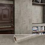 VEELIKE Taupe Concrete Wallpaper 15.7''x354'' Textured Peel and Stick Wallpaper Decorative Concrete Contact Paper Waterproof Self Adhesive Cement Wall Paper Roll for Kitchen Bedroom Walls Cabinets