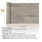 VEELIKE Taupe Concrete Wallpaper 15.7''x354'' Textured Peel and Stick Wallpaper Decorative Concrete Contact Paper Waterproof Self Adhesive Cement Wall Paper Roll for Kitchen Bedroom Walls Cabinets