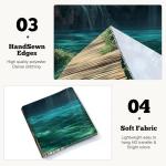 BSFHH Nature Tapestry Forest Tree Sea Cave Wall Hanging, Stream Through Rainforest Landscape Wall Art Tapestry for Bedroom Living room (Waterfall, 90"×70", Unframed)