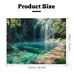 BSFHH Nature Tapestry Forest Tree Sea Cave Wall Hanging, Stream Through Rainforest Landscape Wall Art Tapestry for Bedroom Living room (Waterfall, 90"×70", Unframed)
