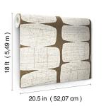 RoomMates RMK12349PL Mid-Century Beads Peel and Stick Wallpaper, Brown