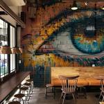 Abstract Graffiti Eyes Wallpaper Peel and Stick Large Wall Mural 148" Wx 98" H Canvas Colorful Brick Paint Modern Mural Wallpaper for Living Room Bedroom Kitchen Office